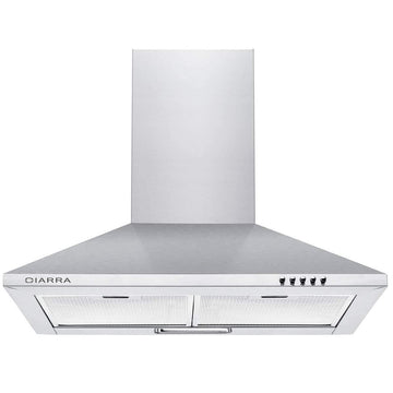 CIARRA Hotte Murale 60cm 370m³/h Recyclage ou Evacuation Classe A CBCS6201-OW